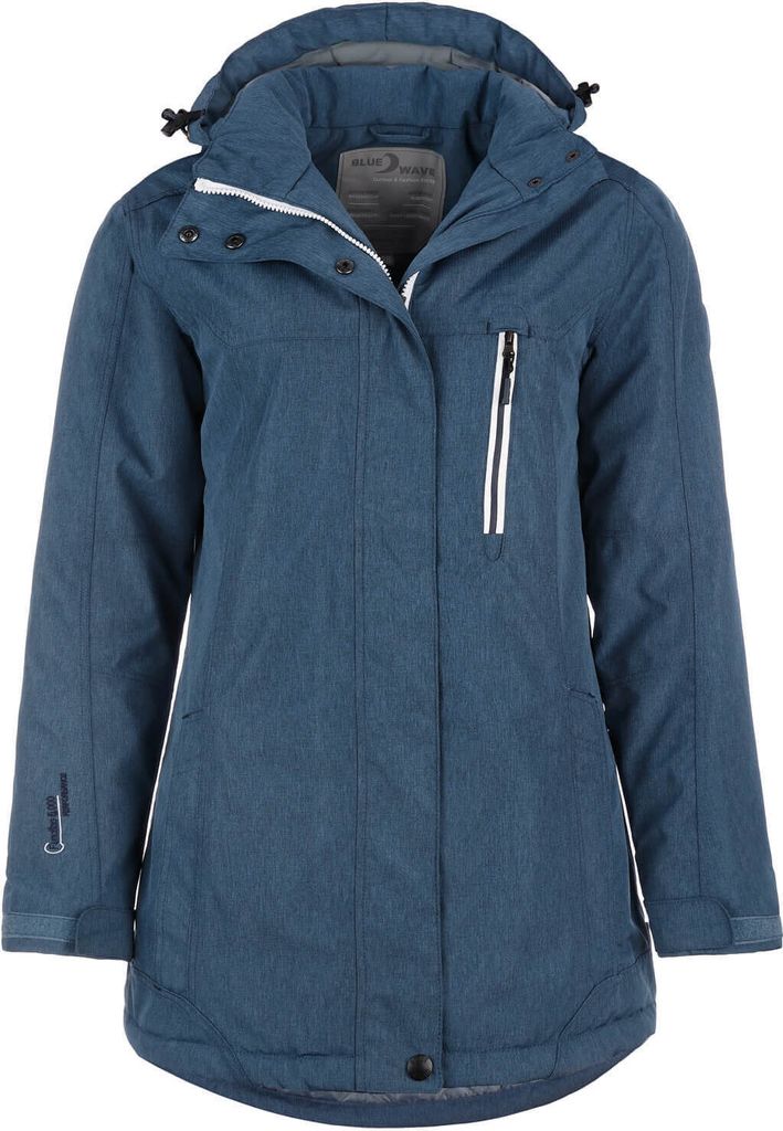 Blue Wave Damen Funktionsjacke Carla - Jacke Regenjacke Funktionsmantel in Steel Blue Größe 36