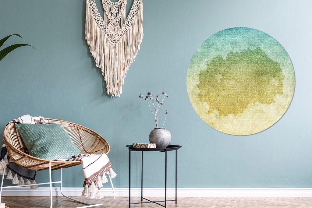 MuchoWow - Mauerkreis - Wandbilder - Runde Bild - Bild aus Aluminium - Schlafzimmer - Wohnzimmerdekoration - Wand Dekoration