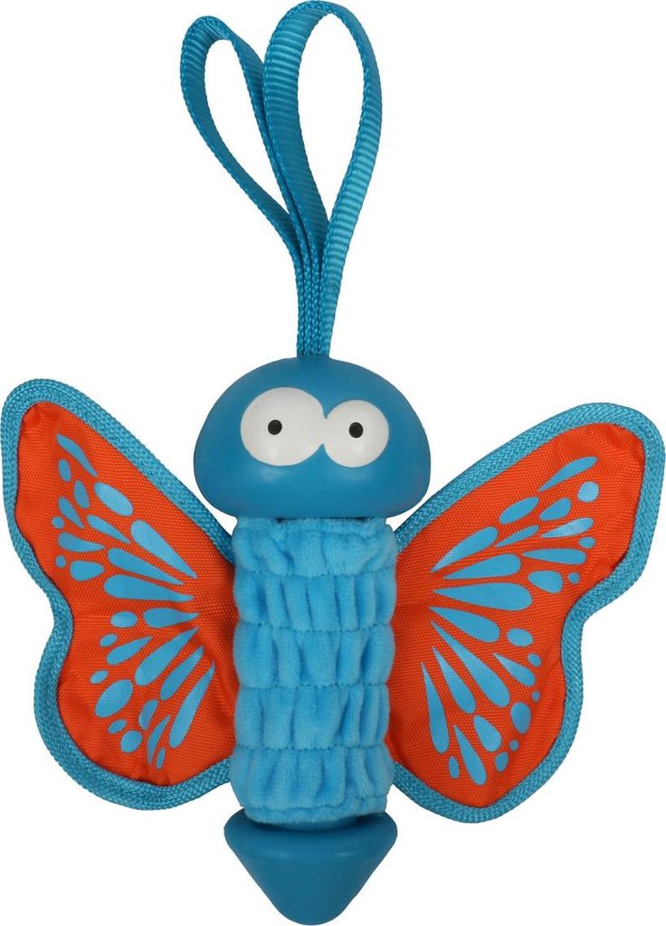 Coockoo Hundespielzeug Gummi-Schmetterling blau/orange