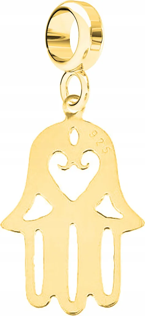 Charm Mano della Provvidenza Argento 925 Placcato Oro - Gioiello Portafortuna