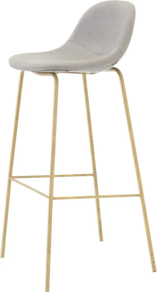 Chaise haute de bar bois et gris 42x44x105 cm pour îlot de cuisine chic
