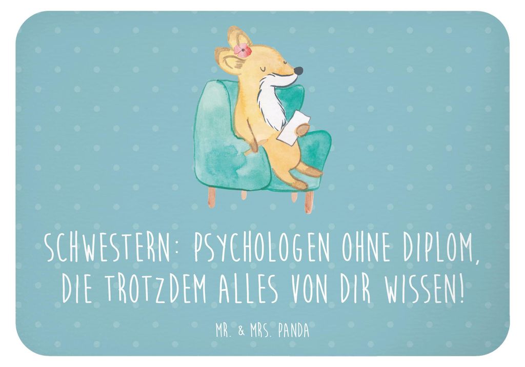 Mr. & Mrs. Panda magnet Schwestern Psychologen - Meeresbrise - Geschenk, Notizhalter, zettelhalter, whiteboardmagnet, haftmagnet, Geschwister, Fami...