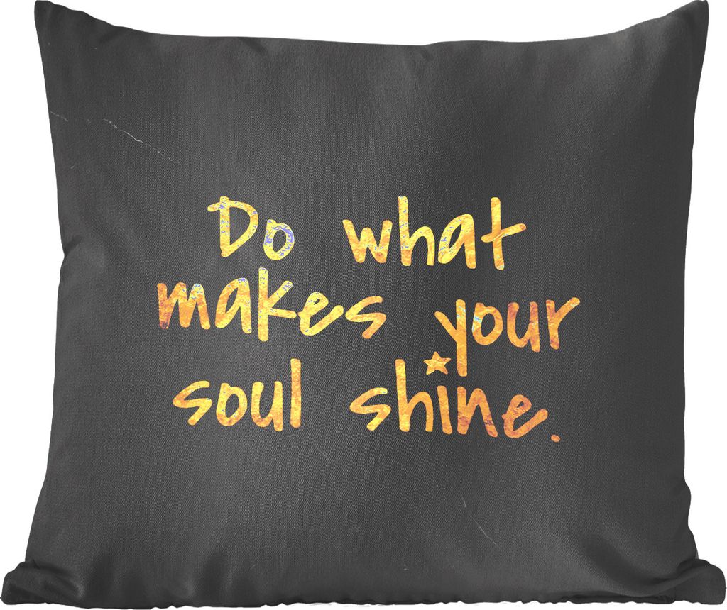 MuchoWow Zierkissen Sofakissen Wohnzimmer Dekokissen 50x50 cm Zitate - Glänzen - Gold - Marmor - Komfort - Sofakissen