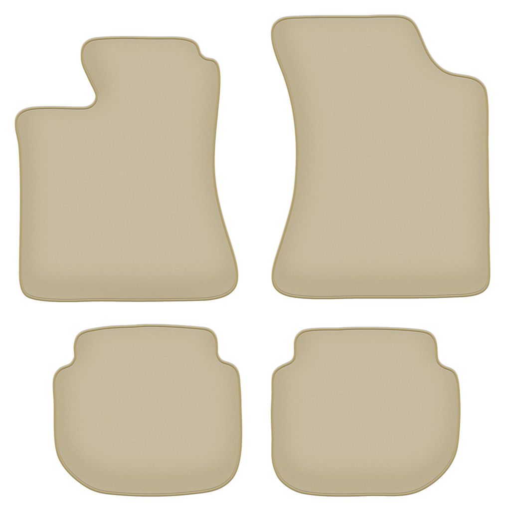 Velours-Fußmatten PREMIUM beige passend für Volvo 440 / 460 (1988-1996, Limousine) – mit Befestigungen – passgenau