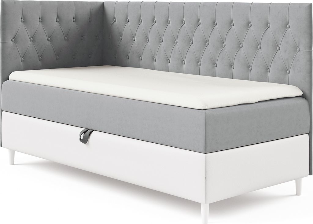 MEBLINI Kinderbett mit Bettkasten - Gepolstert Einzelbett mit Matratze - Polsterbett mit Stauraum - Bett mit Kopfteil - Stauraumbett - FILIPPO 3 - ...