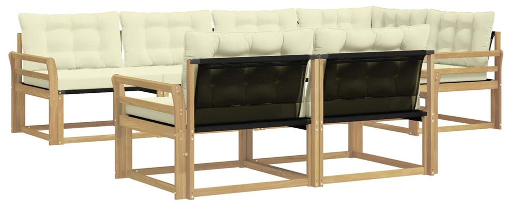 vidaXL Outdoor-Sofagarnitur mit Kissen 7 pcs Weiß und Creme