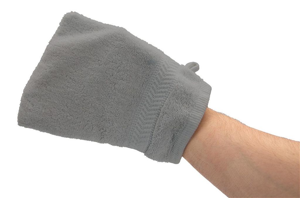 Waschhandschuh - Peelinghandschuh - Hellgrau - 15x21cm - Körperhandschuh