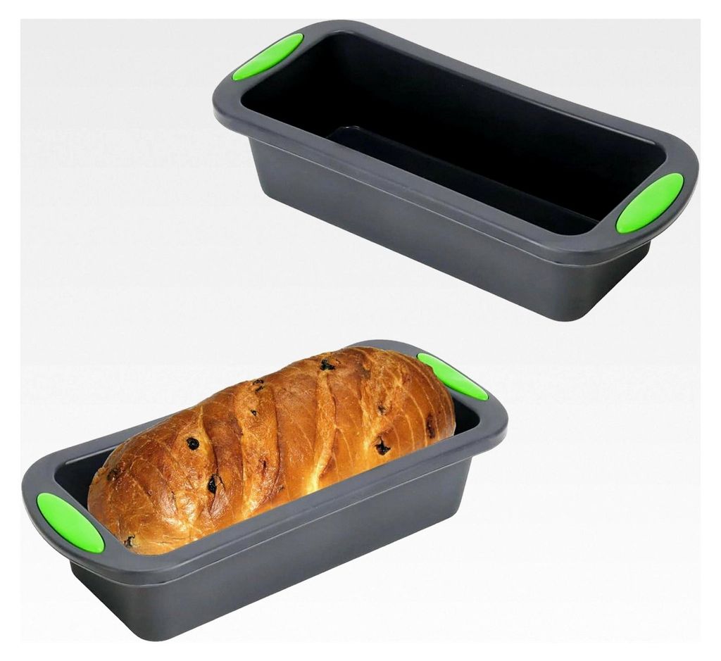 2 Stück Silikon Brotbackformen, rechteckige Kastenformen, hitzebeständig, für Kuchen, Brot und Salate