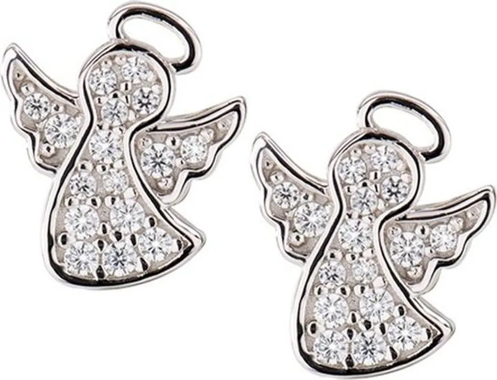 Boucles d'oreilles Amen EABBZ avec Zircons Noirs et Finition Rhodiée