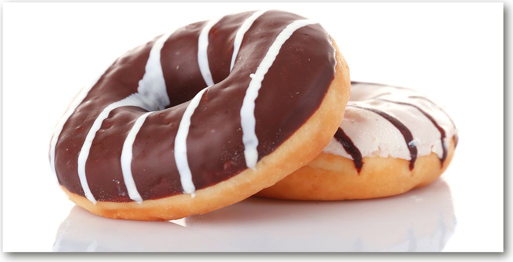 Tulup Küchenrückwand Spritzschutz aus Glas -100x50 -Spritzschutz auf gehärtetes GlasEssen & Getränke Donuts Schokolade