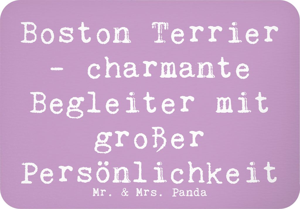 Mr. & Mrs. Panda Kühlschrankmagnet Spruch Boston Terrier Begleiter - Lavendeltraum - Geschenk, Notizhalter, freundlicher Hund, Hunde, intelligente...