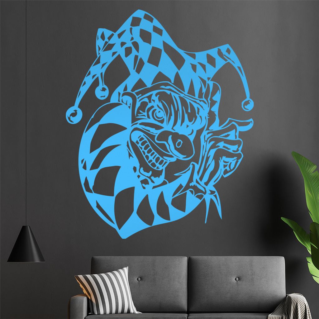 Harlekin Wandtattoo in 6 Größen - Wandaufkleber Wall Sticker - Dekoration, Küche, Wohnzimmer, Schlafzimmer, Badezimmer