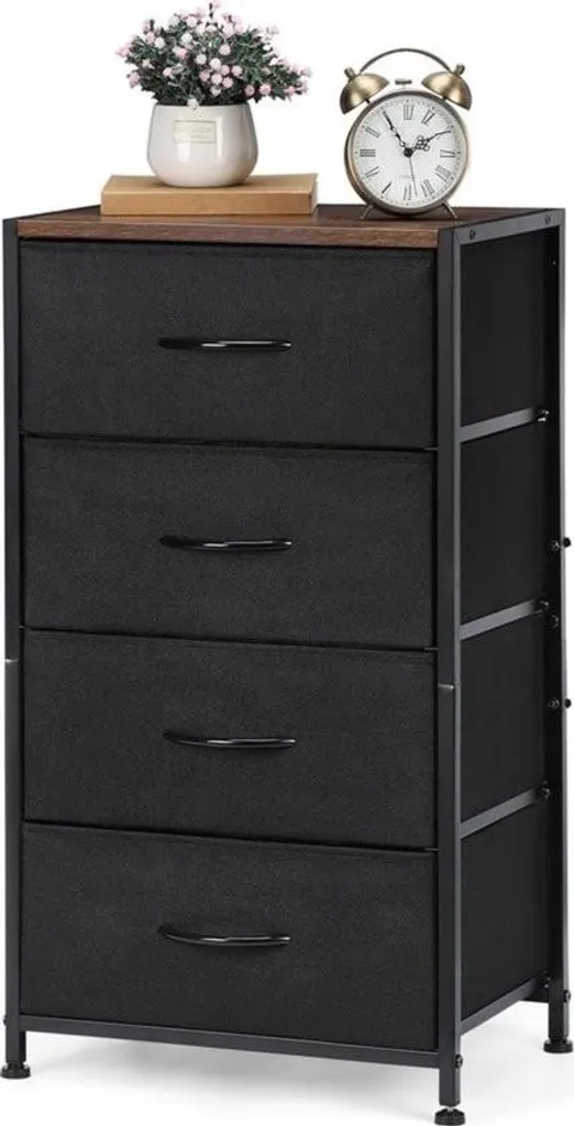 Organisez votre intérieur avec cette commode 4 tiroirs noir en acier
