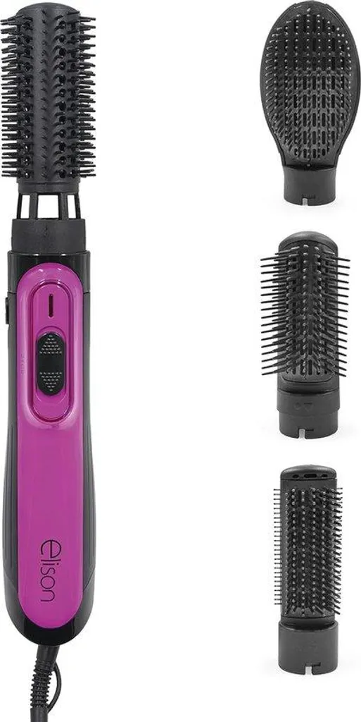 Kit brosse de coiffage 4 en 1 idéal pour cheveux raides, ondulés et bouclés