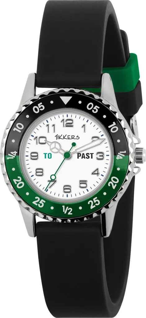 Tikkers Orologio Didattico Ragazzo Silicone Nero Zeit-Lehrer Sport