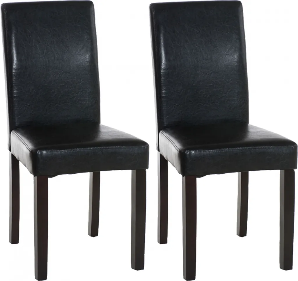 Lot 2 chaises Ina brun foncé avec assise rembourrée et dossier haut