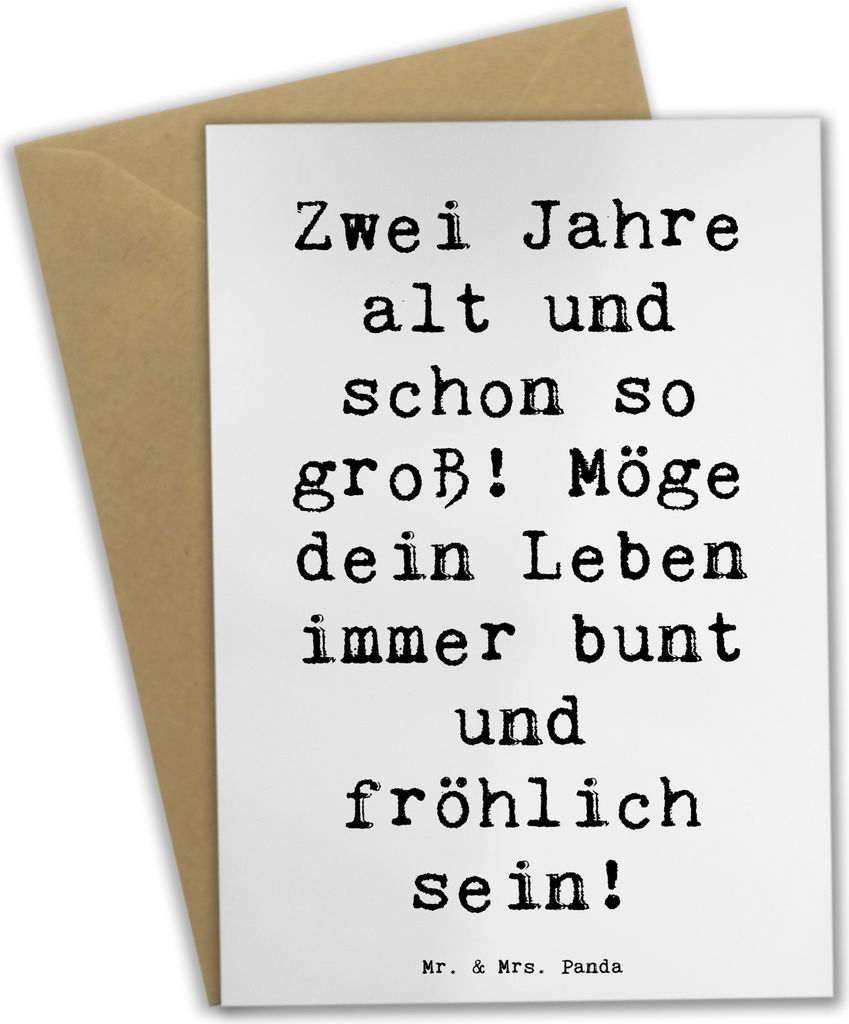 Mr. & Mrs. Panda Grußkarte Spruch 2. Geburtstag - Weiß - Geschenk, glückwunschkarten, Alter, Geburtstagskind, hochzeitskarten, weihnachtskarten,...