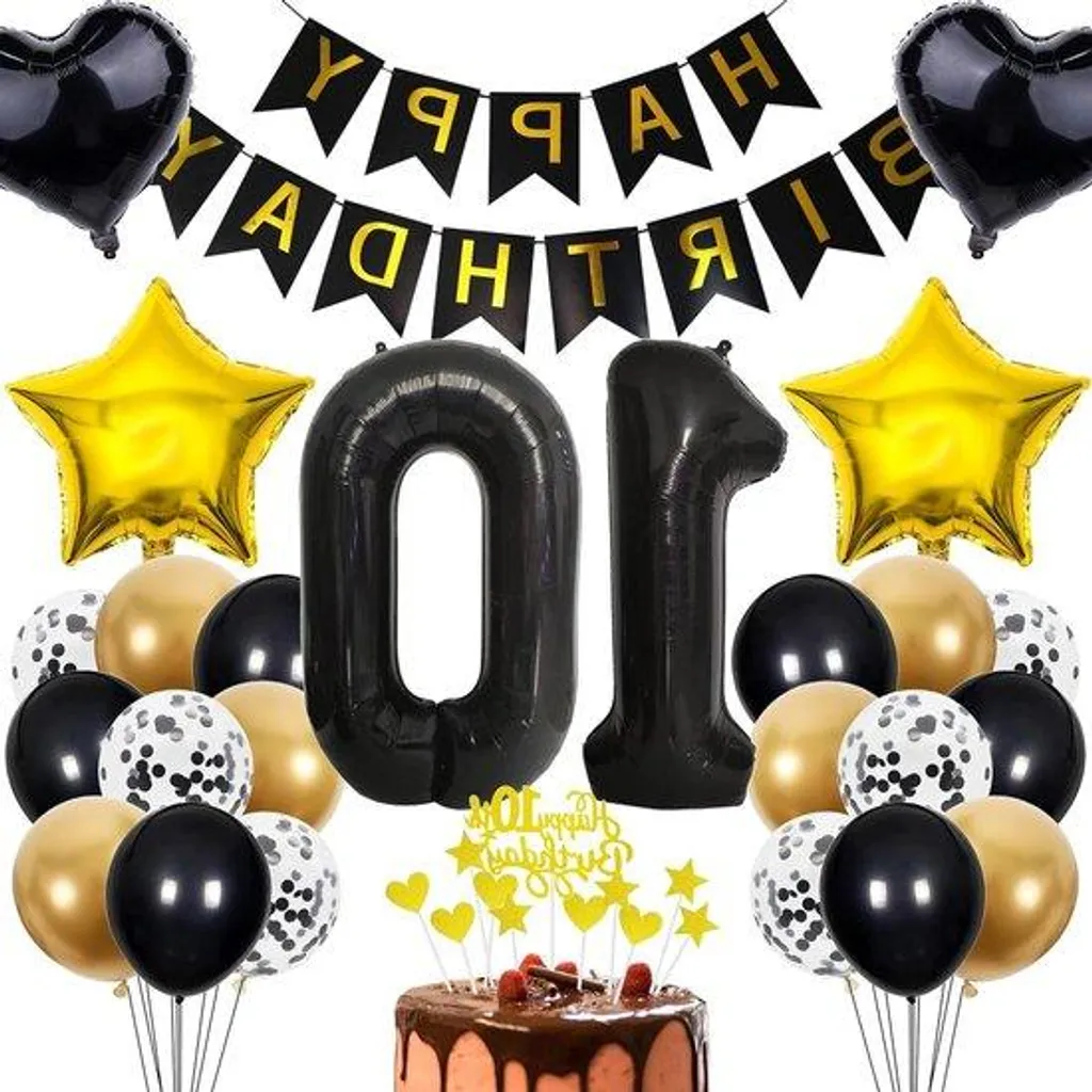 Ballons Anniversaire 10 ans Rose Gold Résistants et Portrait Souvenir