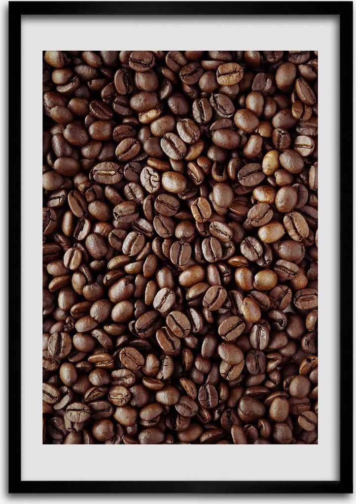Bild - Bilderrahmen - Foto - 70 cm x 100 cm - MDF - Rahmen - Wandkunst - Körner Kaffee