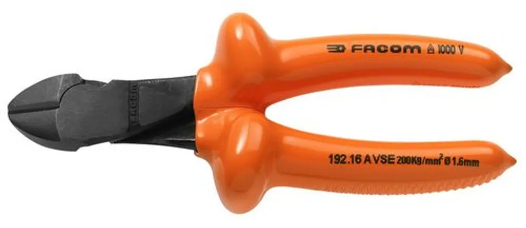 Pince coupante isolée 1000V Facom 180 mm pour travaux électriques