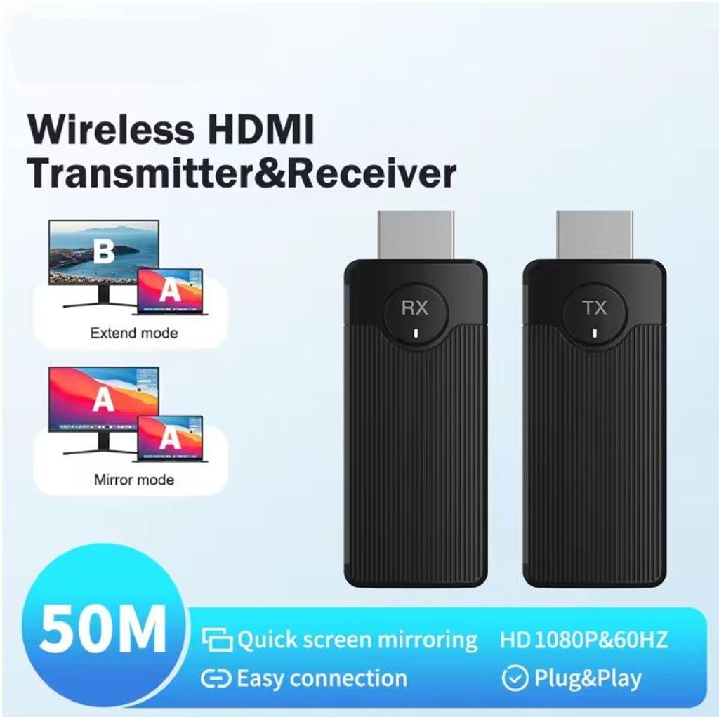 Drahtloses HDMI Video Sender und Empfänger-Erweiterungsset Display-Adapter-Dongle für Fernseher Monitor Projektor Switch und PC