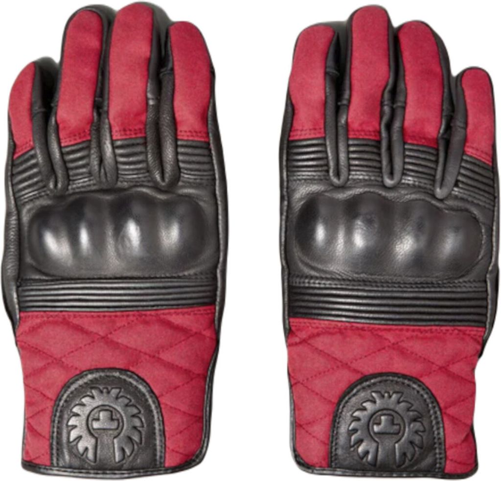 Belstaff Hampstead Motorrad Handschuhe, schwarz/rot, S