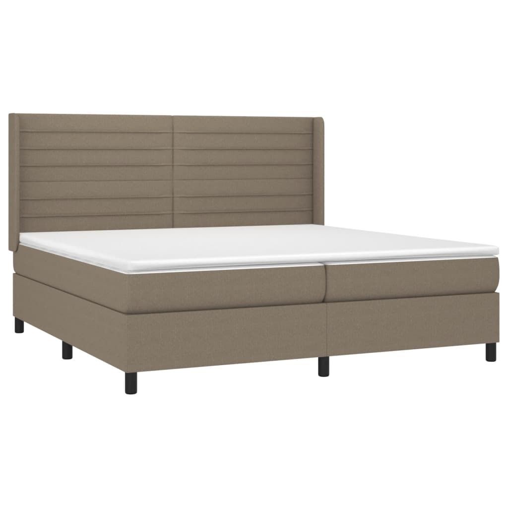 vidaXL Boxspringbett mit Matratze Taupe 200x200 cm Stoff Produktbild 