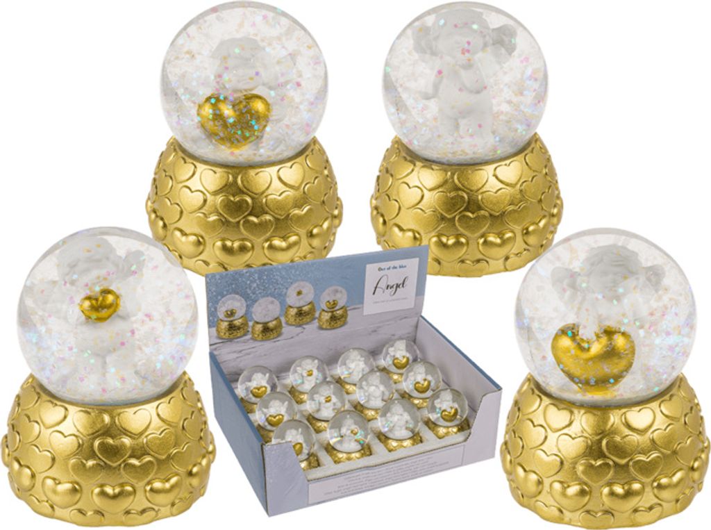 OOTB Schneekugel Lieblingsengel auf goldf. Sockel