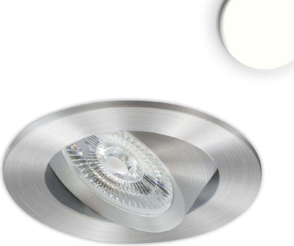 ISOLED 115741 LED Einbauleuchte Slim68 MiniAMP Alu gebürstet, rund, 8W, 24V DC, neutralweiß, nicht dimmbar