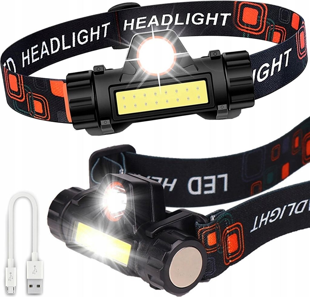 Čelovka LED COB 4v1 s magnetem – nabíjení přes USB Obrázek produktu 