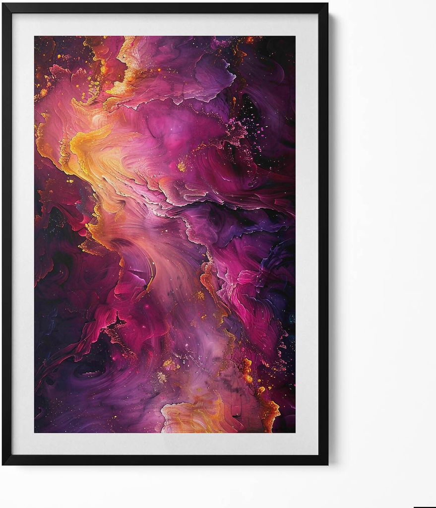 Abstrakte Textur– Wandbild mit Rahmen – Gerahmtes Bild – Wanddekoration – 70x100 cm – Schwarz Rahmen