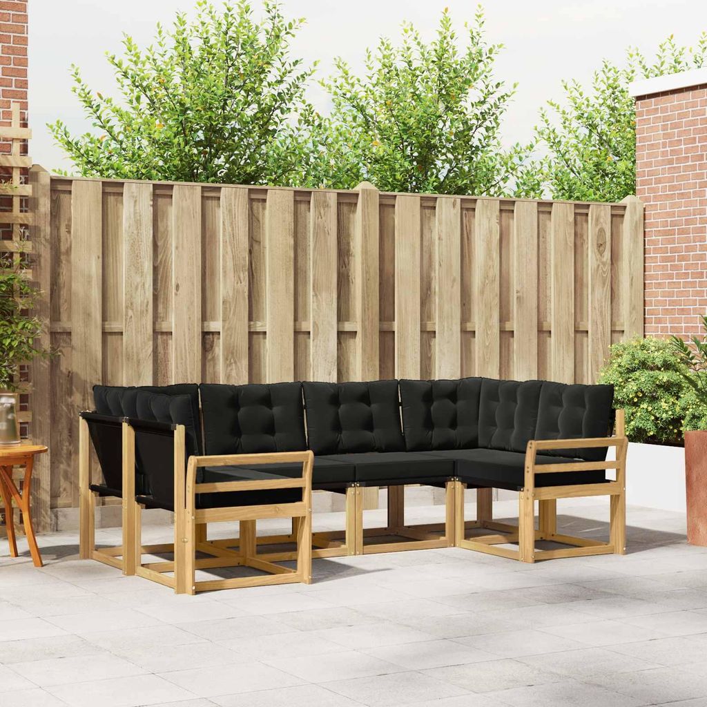 Möbel Outdoor-Sofagarnitur mit Kissen 6 pcs Weiß und SchwarzGartensofas - Gartensofas c3872