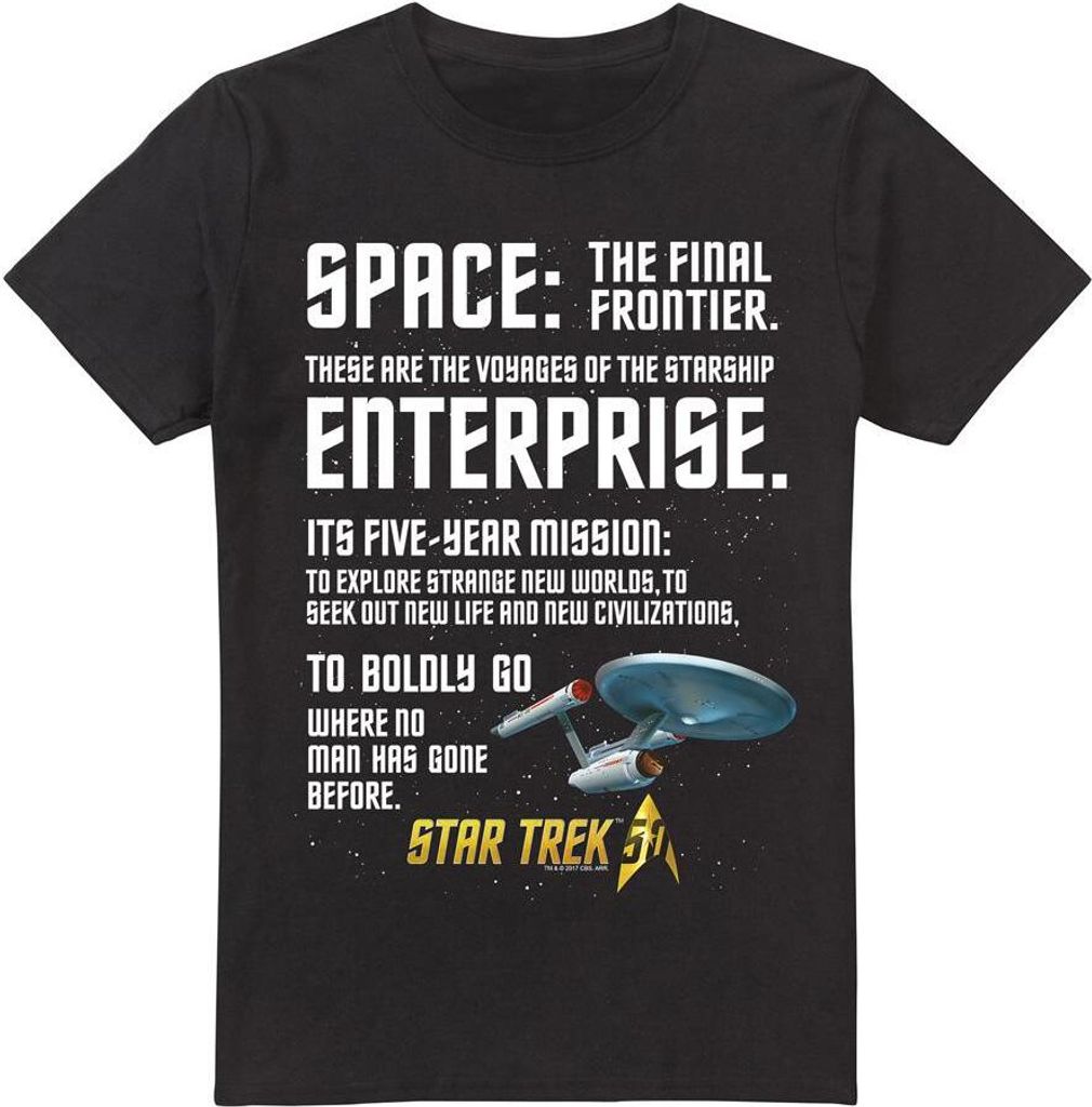 Star Trek - "Intro" T-Shirt für Herren TV13731 (5XL) (Schwarz)