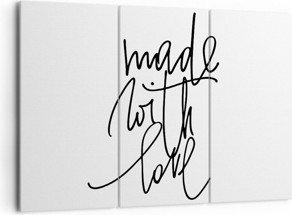 Bild auf Leinwand - Leinwandbild - 3 Teile - Erstellt mit Liebe - 165x110cm - Wand Bild - Wanddeko - Wandbilder - Leinwanddruck - Bilder - Wanddeko...