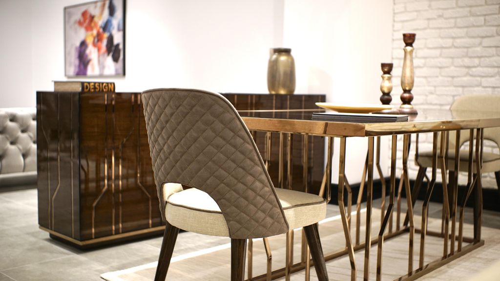 Design Stuhl Stoff Polster Luxus Möbel Esszimmer Modern Einrichtung