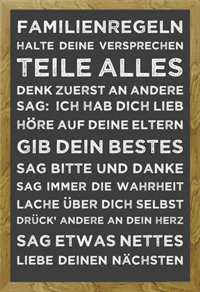 Poster Motivazionale Famiglia con Cornice Shinsuke Oak - Arredo Casa