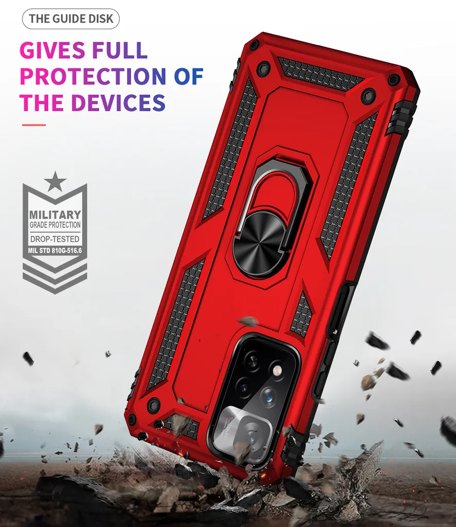 Max Power Digital Cover per Xiaomi Redmi Note 11 Pro con Anello, Custodia Supporto Magnetica Rigida Resistente Antiurto Doppio Strato Protettiva Calamita Bumper Case (Xiaomi Redmi Note 11 Pro, Rosso