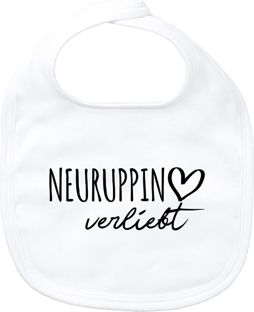 Huuraa Baby Lätzchen Neuruppin verliebt White Klettverschluss Baumwolle Latz Geschenkidee