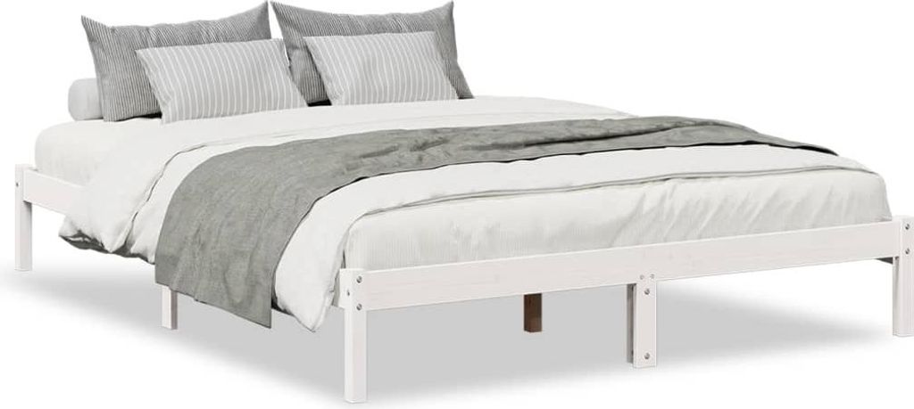 vidaXL Posteľ z masívu Extra Long bez matraca Biela 140x220 Obrázok produktu 