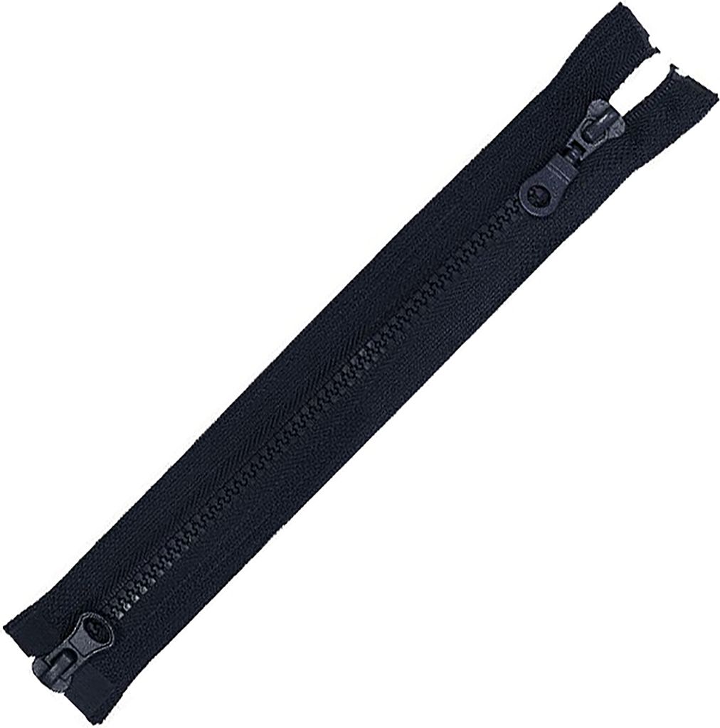 2-Wege Reißverschluss Profil 5mm teilbar für Mäntel Jacken Größenwahl, Größe:65cm, Farbe:marineblau