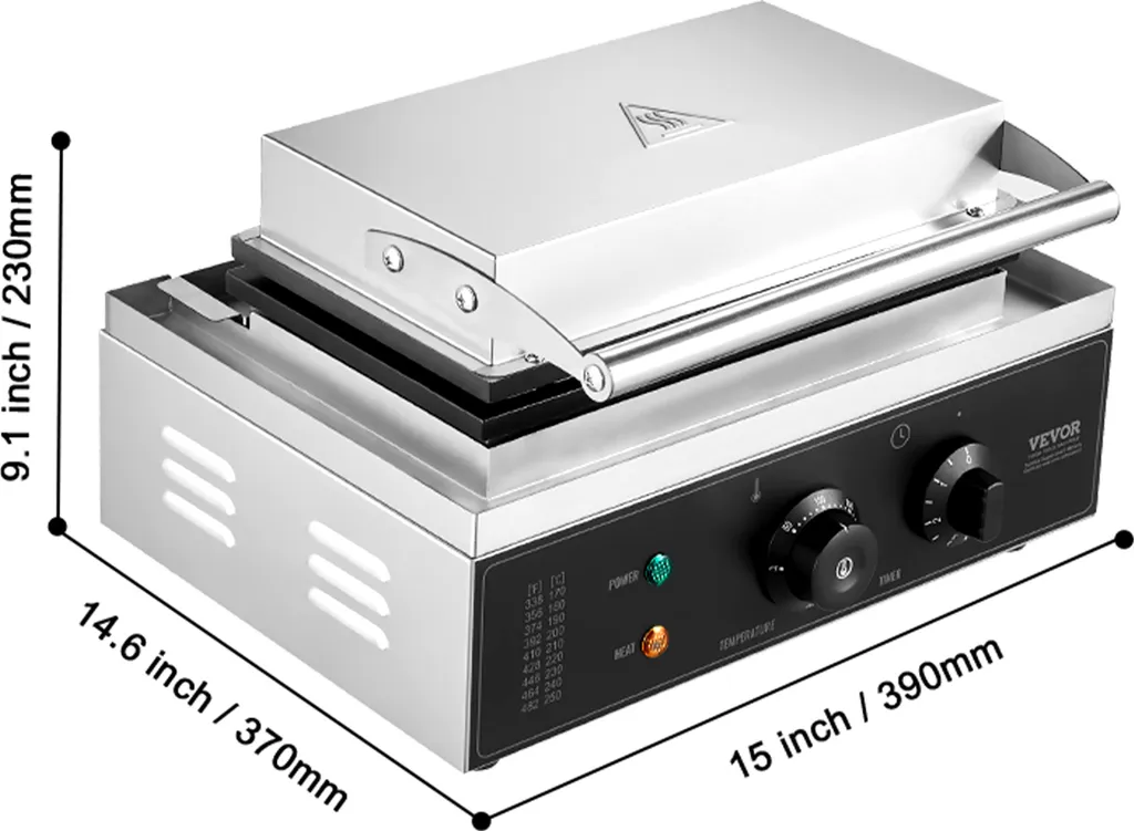 Analisi Tecnica: VEVOR Waffle Maker Commerciale 1500W 6 Posti - 8