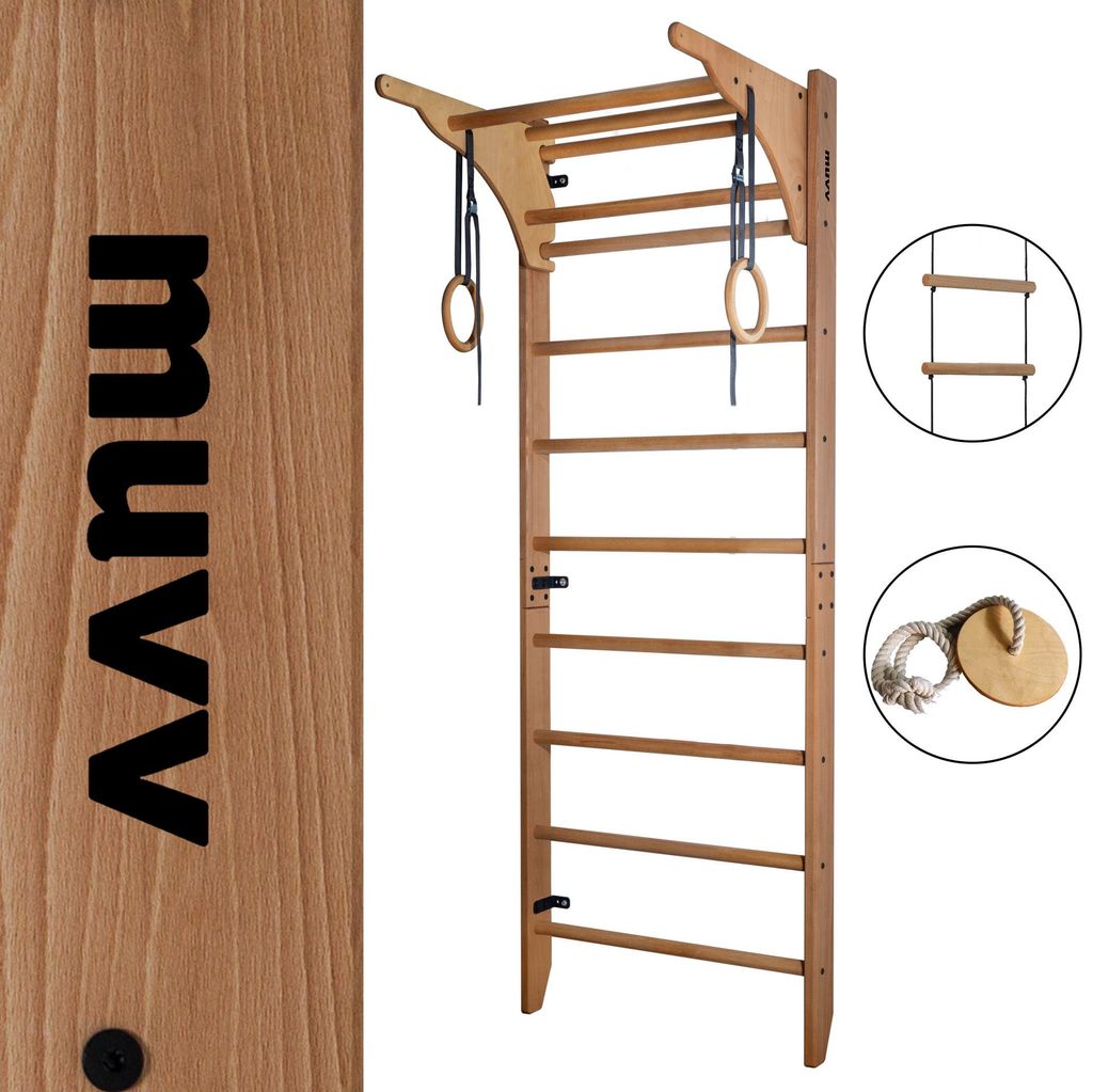 MUVV | Sprossenwand - 220x80 CM - Holz - Robustes Produktbild 