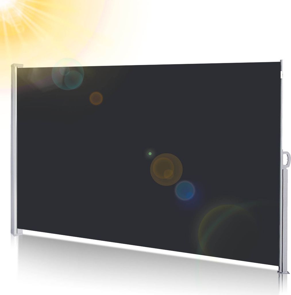Jopassy Seitenmarkise Ausziehbare Alu Seitenmarkise Garten Markise Sonnenschutz Regenschutz 140x300 Schwarz