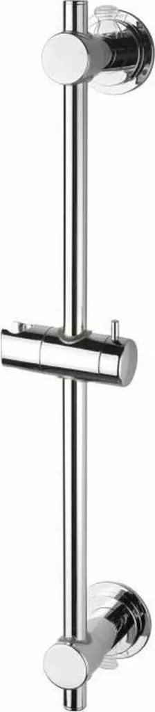 Asta Doccia Rousseau Grigio Acciaio Inox | Set Saliscendi Bagno Moderno