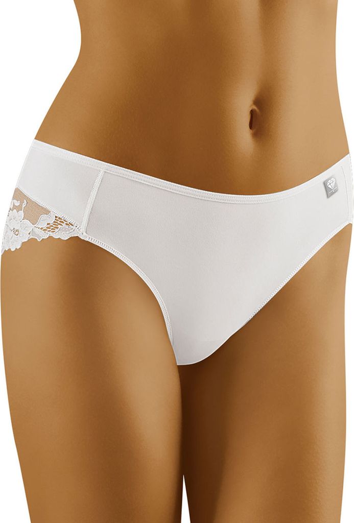 Wolbar Damen Slip Unterhose Spitze Unterwäsche Diamond 3512 , weiß, L