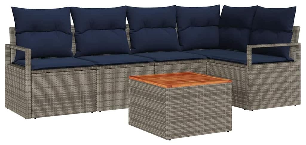 "im Sonderangebot"Gartensofa-set modern - CLORIS - Balkon-/Garten-/Lounge-Set Sofa - mit Kissen 6 pcs Grau Poly-Rattan - Gartenmöbelset design 202...