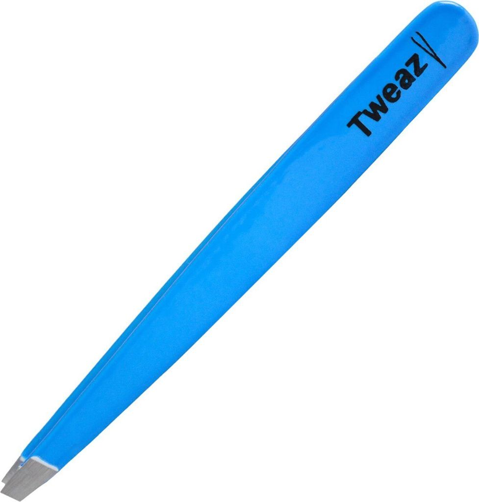 K-Pro TWEAZY Augenbrauenpinzette Profi Qualität Schräg Professional (Neon Blau)