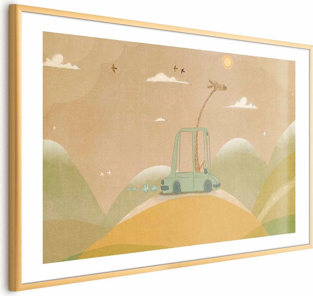 Posterpapier Poster - Traveling Giraffe 90x60 cm Für Kinder e-A-10139-ao-a