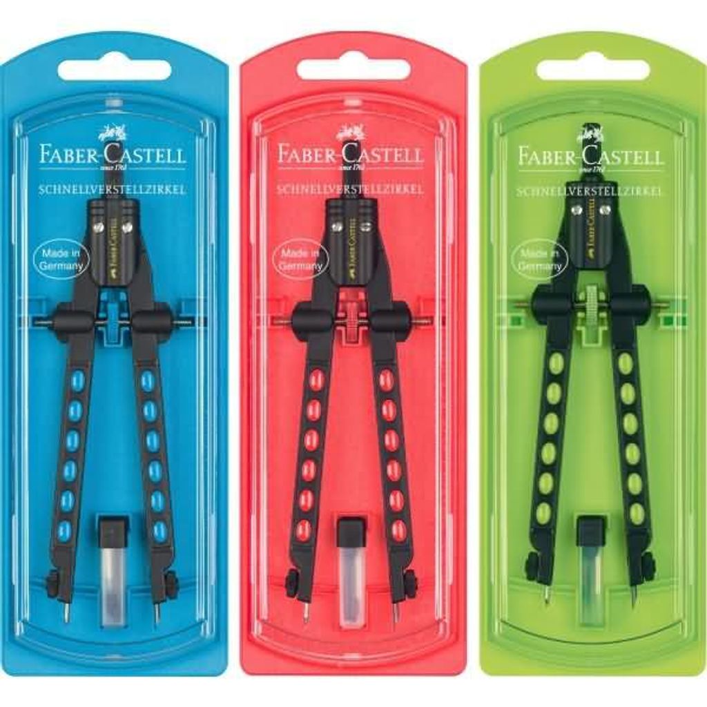 FABER-CASTELL Zirkel Schnellverstell. Factory Neon Produktbild 