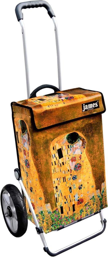 James Einkaufstrolley - KLIMTKISS - stabiler Einkaufswagen mit individuellem Design - einfarbig: braun in Ausführung: Royal-Leichtraeder